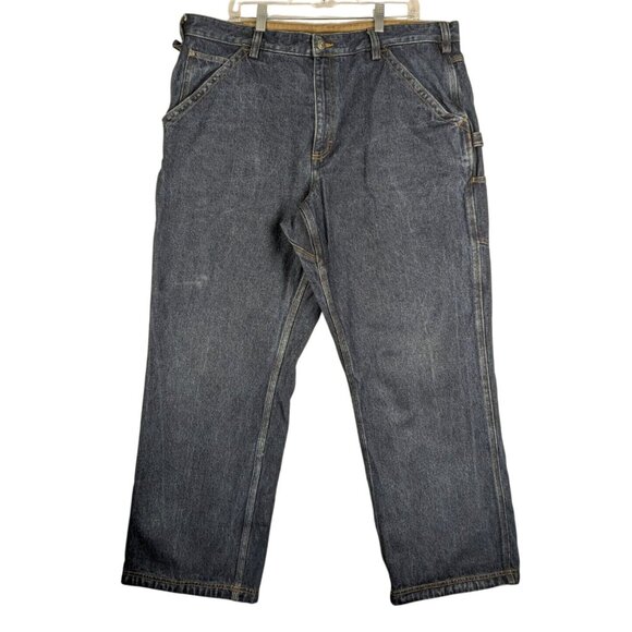 Duluth Trading Co Jeans Mens 42x30 Blue Carpenter Denim Casual Work Pants Y2K - Picture 2 of 9